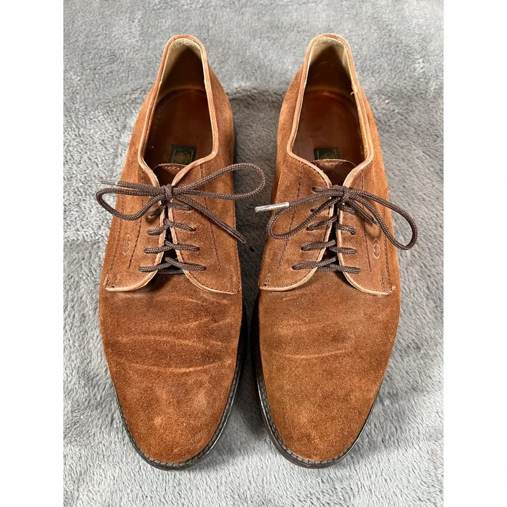 Vintage Gucci Oxford Shoes Mens IT 42 1/2 US 9 1/2 Brown Suede GG Logo Loafers